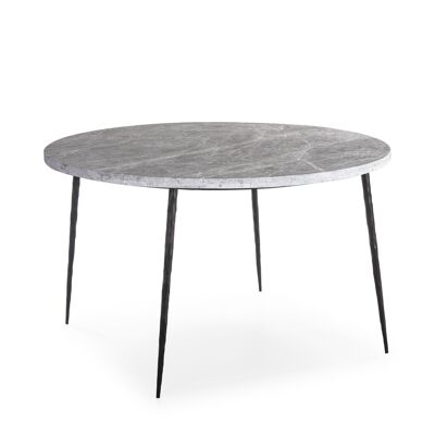 TABLE À MANGER 125X125X75 MARBRE GRIS/MÉTAL NOIR TH4048800