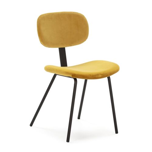 SILLA 46X60X82 METAL NEGRO/TERCIOPELO AMARILLO TH4049900