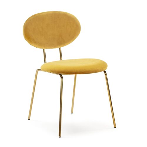 SILLA 43X51X78 METAL DORADO/TERCIOPELO AMARILLO TH4050000