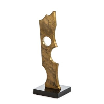 FIGURE 16X16X49 GRANIT NOIR/MÉTAL DORÉ TH6566900