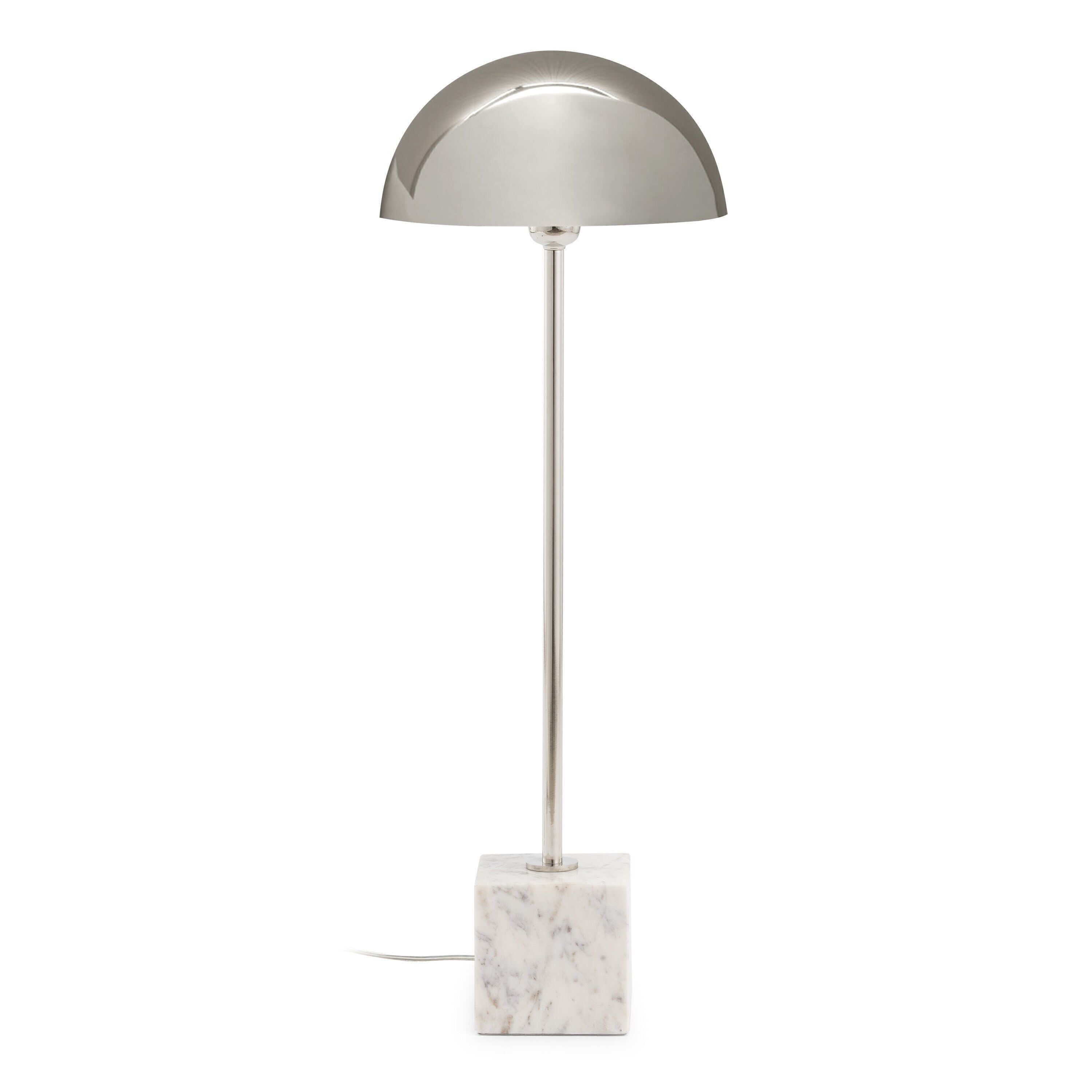 LAMPADA DA TAVOLO 25X12X73 MARMO BIANCO/METALLO NICHEL TH6586600