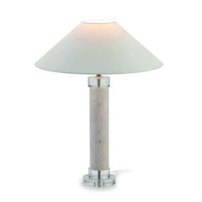 LAMPE DE TABLE SANS ÉCRAN 13X13X52 MÉTHACRYLATE/MARBRE BLANC/MÉTAL ARGENT TH6611400