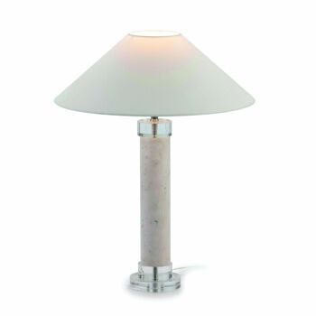 LAMPE DE TABLE SANS ÉCRAN 13X13X52 MÉTHACRYLATE/MARBRE BLANC/MÉTAL ARGENT TH6611400 1