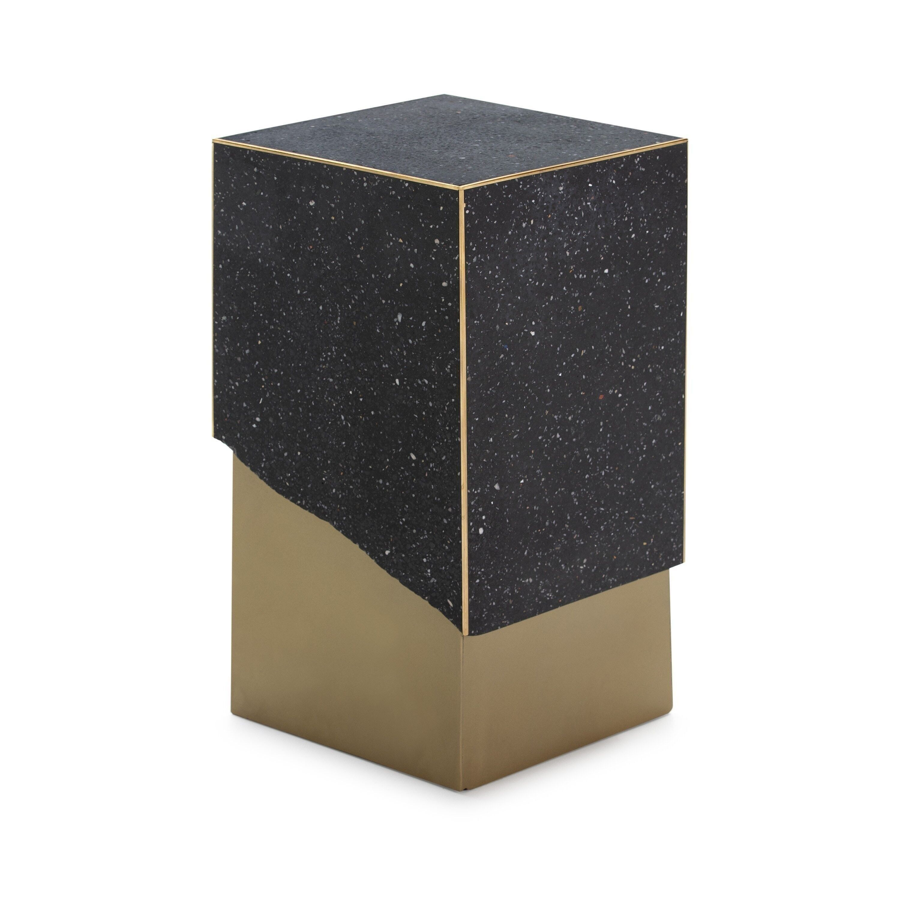 ZOCCOLO 35X34X62 METALLO DORATO/NERO TERRAZZO TH6659300