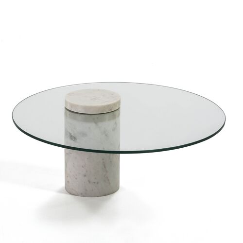 MESA DE CENTRO 76X76X32 CRISTAL/MARMOL BLANCO TH6949700