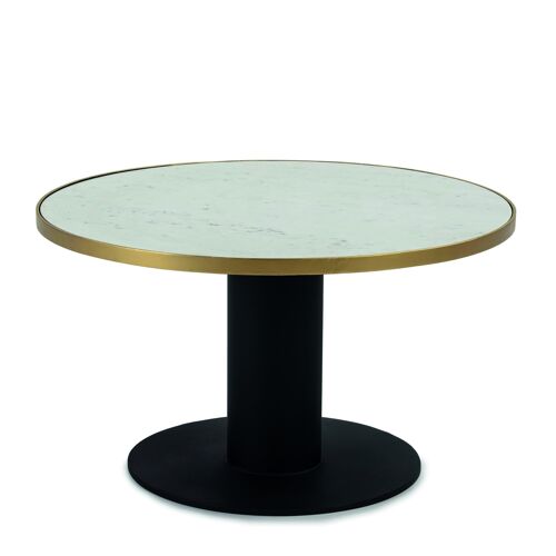 MESA DE CENTRO 80X80X45 MARMOL BLANCO/METAL DORADO/NEGRO TH6956700