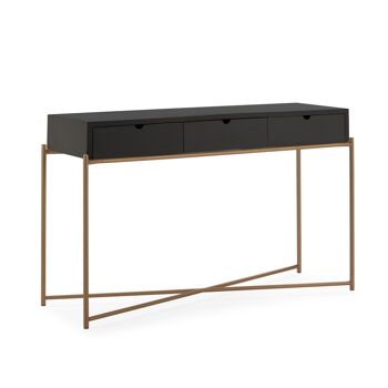 CONSOLE 120X40X76 BOIS NOIR/MÉTAL DORÉ TH7400402 1