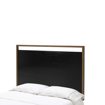 TÊTE DE LIT 160X3X100 BOIS NOIR/MÉTAL DORÉ TH7403100 1