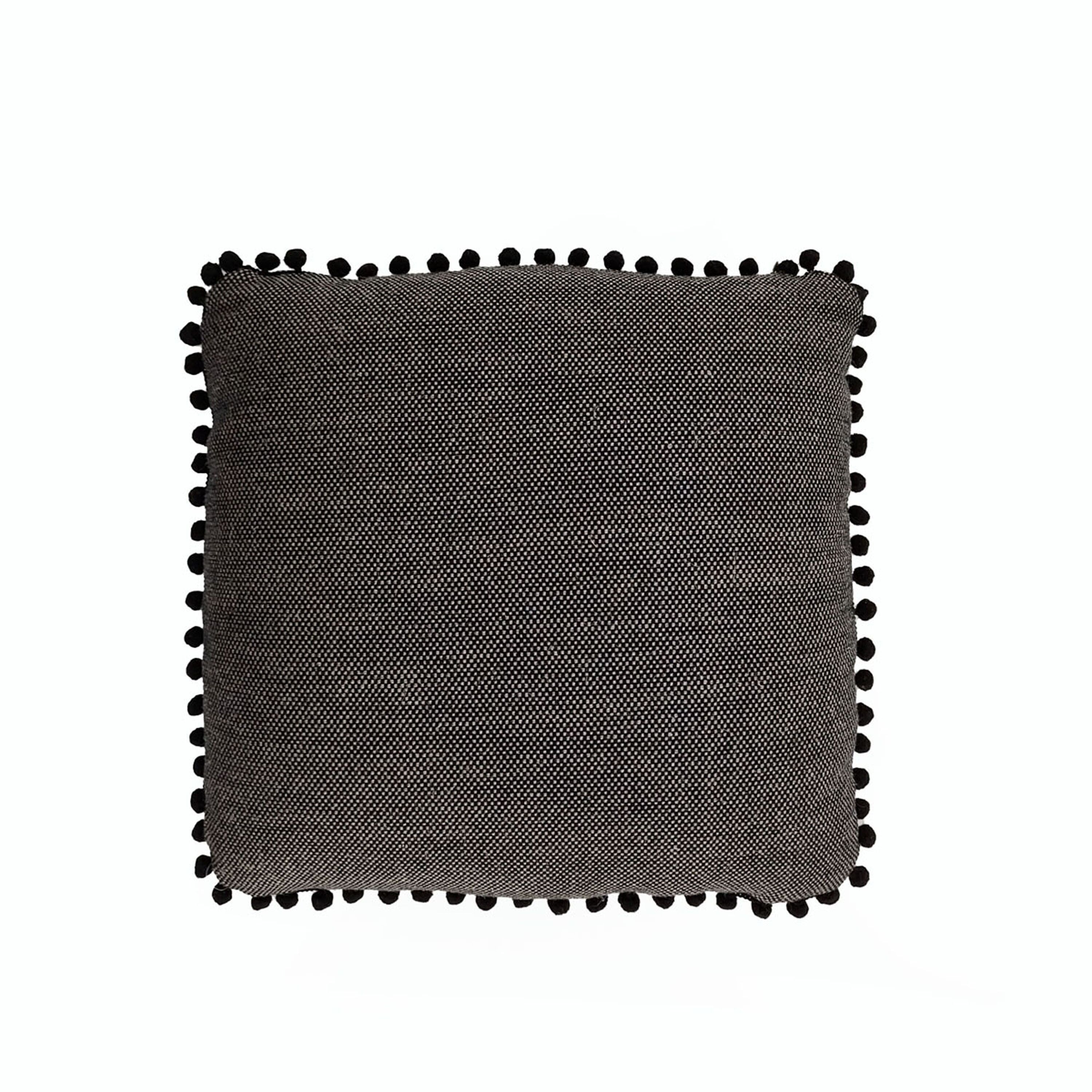 CUSCINO 40X40 NERO/TESSUTO NATURALE CON BORDON TH8302807