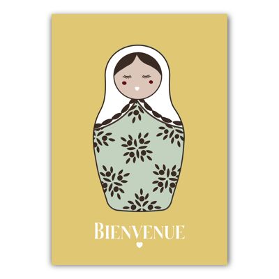 CARD - WELCOME - MATRYOSHKA - YELLOW