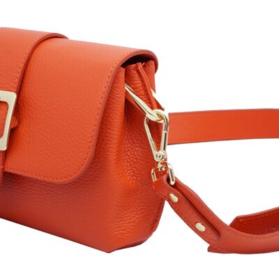 Bastia leather shoulder bag Orange