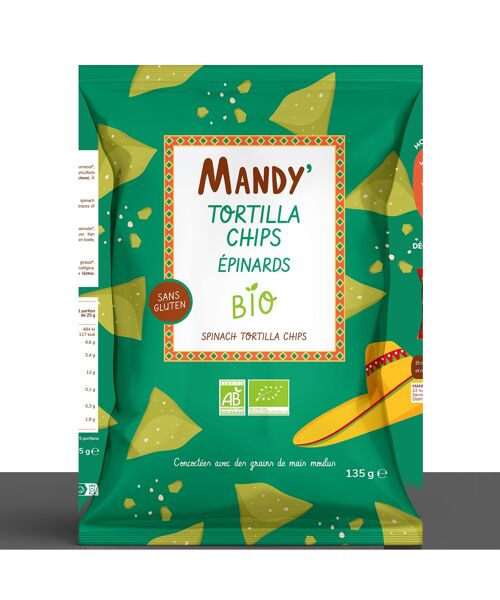 MANDY' - TORTILLA CHIPS ÉPINARDS  135 G BIO