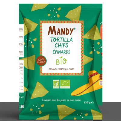 MANDY' - TORTILLA CHIPS DE ESPINACAS ECOLÓGICAS 135 G