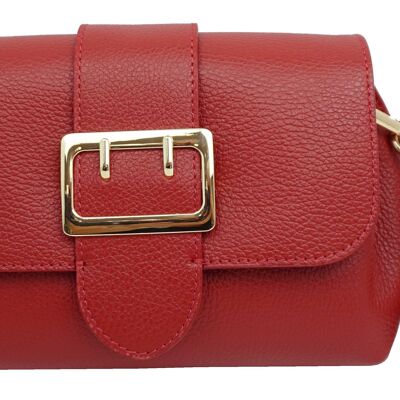 Bastia red leather shoulder bag