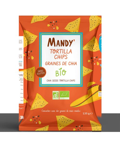 MANDY' - TORTILLA CHIPS GRAINES DE CHIA  135 G BIO