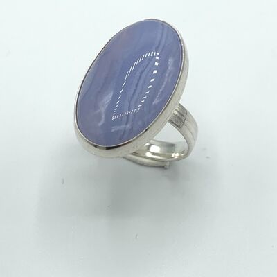 Silver ring Chalcedony 15x25mm