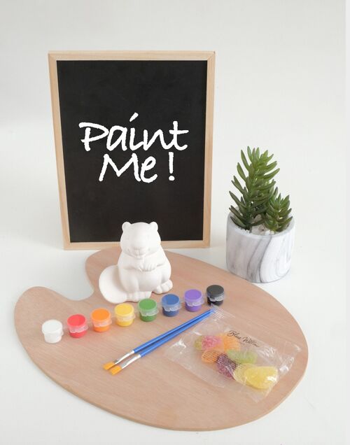 Paint your own Ceramic Beaver Kit with Paints and Vegan Jellies