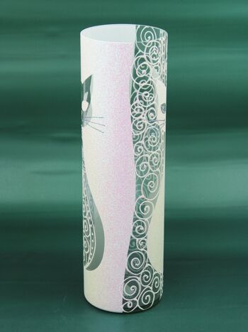 Vase en verre peint à la main pour fleurs 7017/400/389 | Vase de sol cylindrique hauteur 40 cm 9