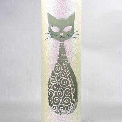 Handpainted glass vase for flowers 7017/400/389 | Cylinder floor vase height 40 cm