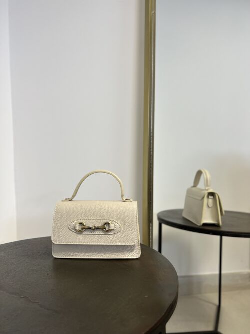 Petit sac à main en cuir Florence Beige