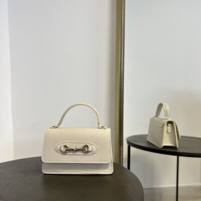 Small leather handbag Florence Beige