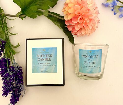 Eco-Friendly Coconut & Peach Scented Candle
