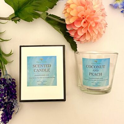 Eco-Friendly Coconut & Peach Scented Candle