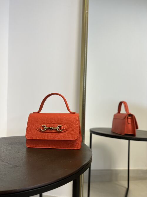 Petit sac à main en cuir Florence Orange