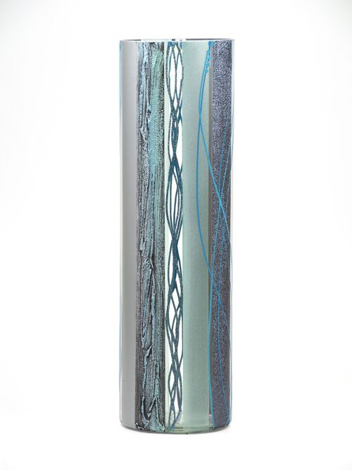 Handpainted glass vase for flowers 7017/400/sh112.1 | Cylinder floor vase height 40 cm