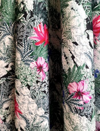 Tissu coton soie motif végétation tropicale - Maïva-22 4