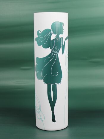 Vase en verre peint à la main pour fleurs 7017/400/sh197 | Vase de sol cylindrique hauteur 40 cm 4