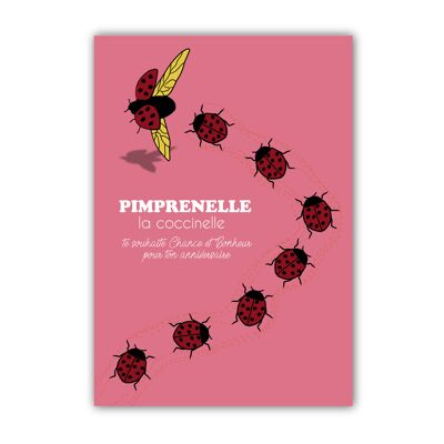 BIRTHDAY CARD - PIMPRENELLE LA LADYBIRD - PINK