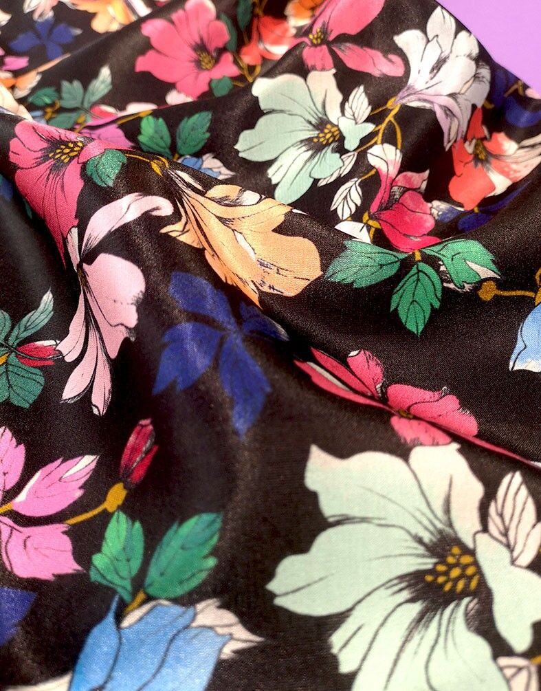 Motivo floreale in tessuto di cotone soie - Magnolia-22