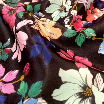 Tissu coton soie motif floral - Magnolia-22