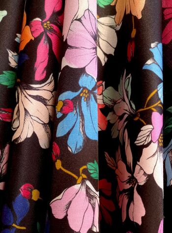 Tissu coton soie motif floral - Magnolia-22 3