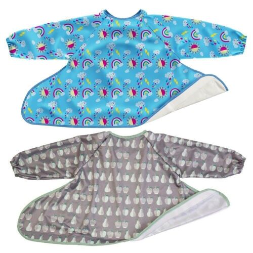 Tidy Tot Weaning Bib Long Sleeves Waterproof Coverall Bib Cover & Catch