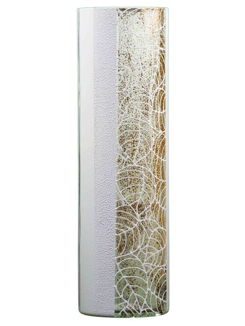 Handpainted glass vase for flowers 7017/400/sh221 | Cylinder floor vase height 40 cm