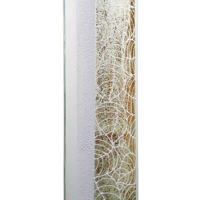 Florero de vidrio pintado a mano para flores 7017/400/sh221 | Jarrón de suelo cilíndrico altura 40 cm