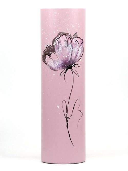 Handpainted glass vase for flowers 7017/400/sh222 | Cylinder floor vase height 40 cm