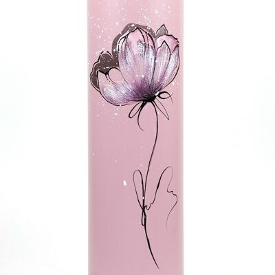 Florero de vidrio pintado a mano para flores 7017/400/sh222 | Jarrón de suelo cilíndrico altura 40 cm