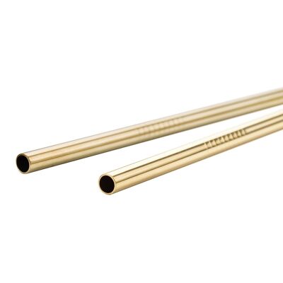 Oro - Reusable Stainless Steel Straws & Cleaner (Gold)