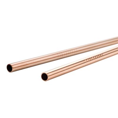 Roos - Reusable Stainless Steel Straws & Cleaner (Rose Gold)