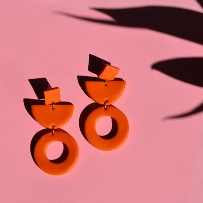 CECILIA Abstract Shapes Drop Earrings, Terra