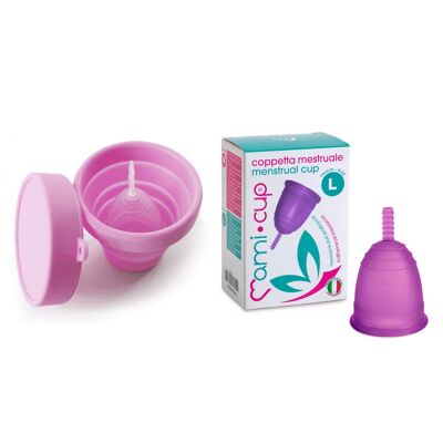 Kit MamiCup + Sterilizzatore Richiudibile - Trasparente - M < 30 anni e non ho mai partorito naturalmente