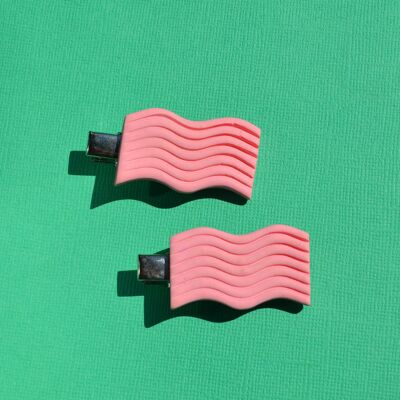 Fermacapelli Wiggle Wave Geo, rosa confetto