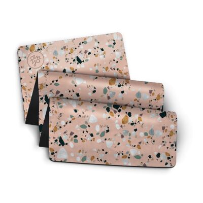 Rosé Terrazzo - Design Komfort Yogamatte -  3,5 mm -  ideal für zuhause oder als Studio Matte