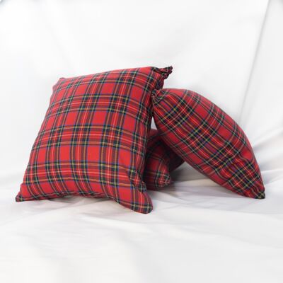 Red tartan cushion