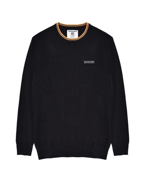Tipped Knitted Jumper AW22 Black Gold