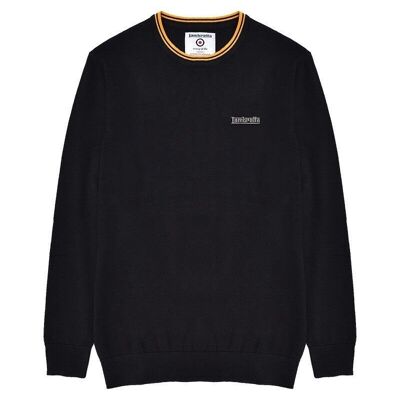 Tipped Knitted Jumper AW22 Black Gold