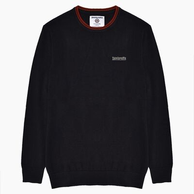 Tipped Knitted Jumper AW22 Navy WIne